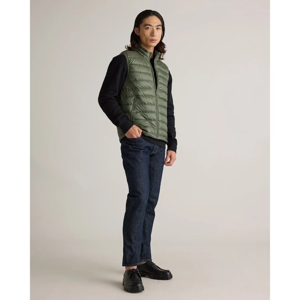 Quince Lightweight Down Packable Puffer Vest Green M Men